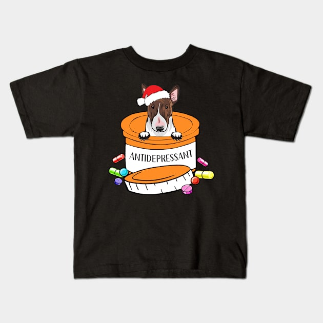 Cute bull terrier dog Kids T-Shirt by Éléonore Royer